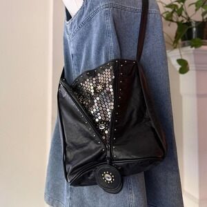 Grunge Alt Faux Leather Going Out Edgy Studded Bag Western Indie Sleaze
